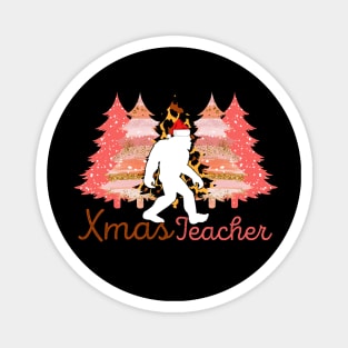 Bigfoot Santa Claus Bigfoot  Sasquatch teacher leopard Christmas Gift Magnet